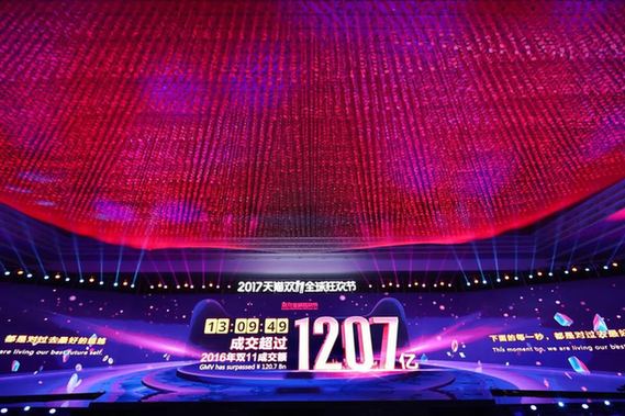僅13小時！2017天貓雙11輕松破去年全天1207億紀錄